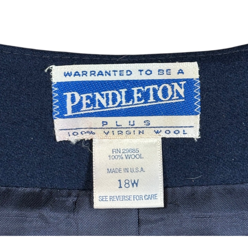 Pendleton Plus Navy Blue Wool Blazer Jacket 18w C… - image 2
